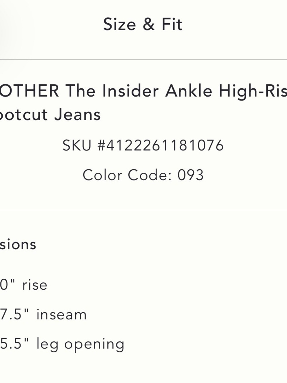 MOTHER the Insider Cropped bootcut Jeans NWT - Picture 5 of 6
